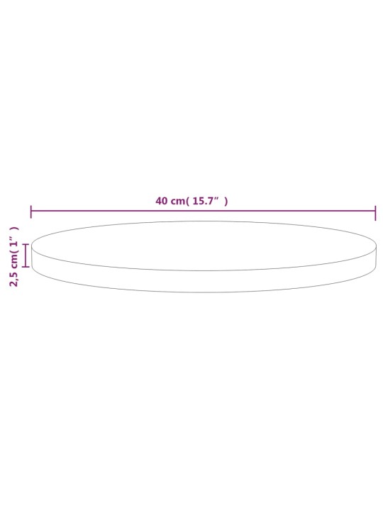 Stolní deska bílá Ø 40 x 2,5 cm masivní borové dřevo