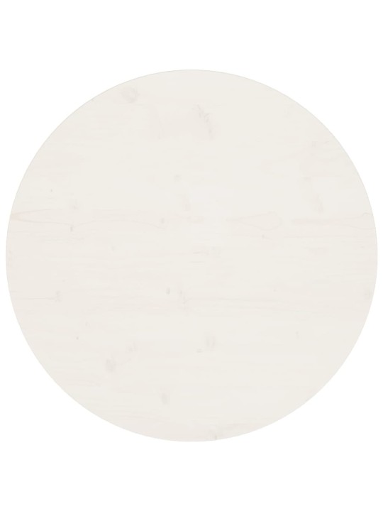 Stolní deska bílá Ø 70 x 2,5 cm masivní borové dřevo