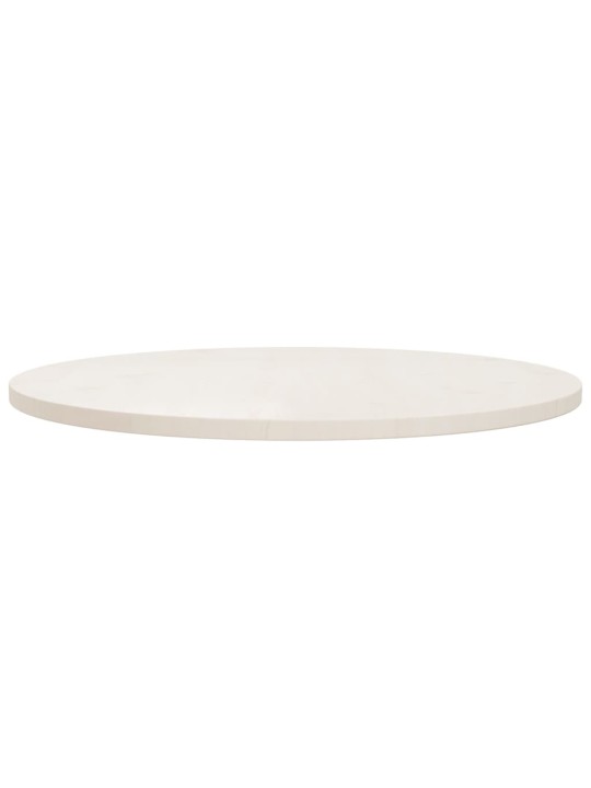 Stolní deska bílá Ø 80 x 2,5 cm masivní borové dřevo