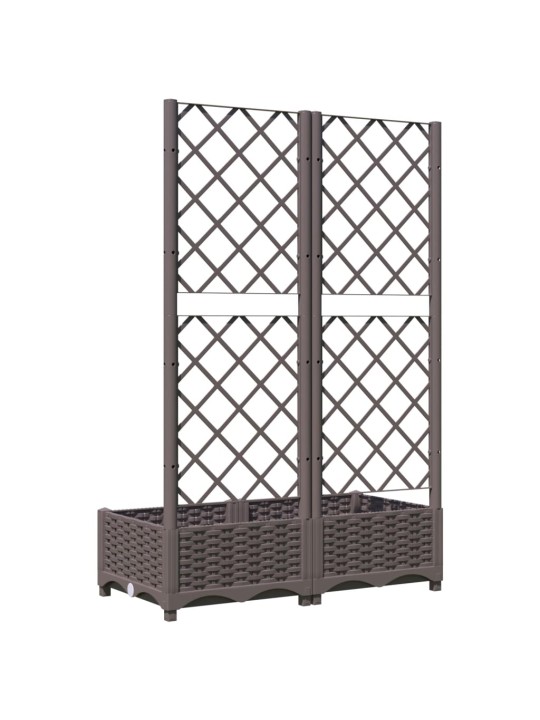 Zahradní truhlík s treláží hnědý 80 x 40 x 121,5 cm PP