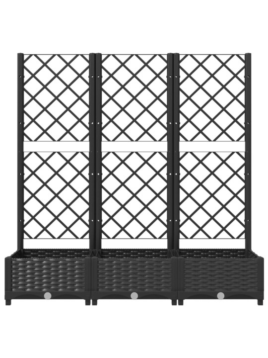 Zahradní truhlík s treláží černý 120 x 40 x 121,5 cm PP