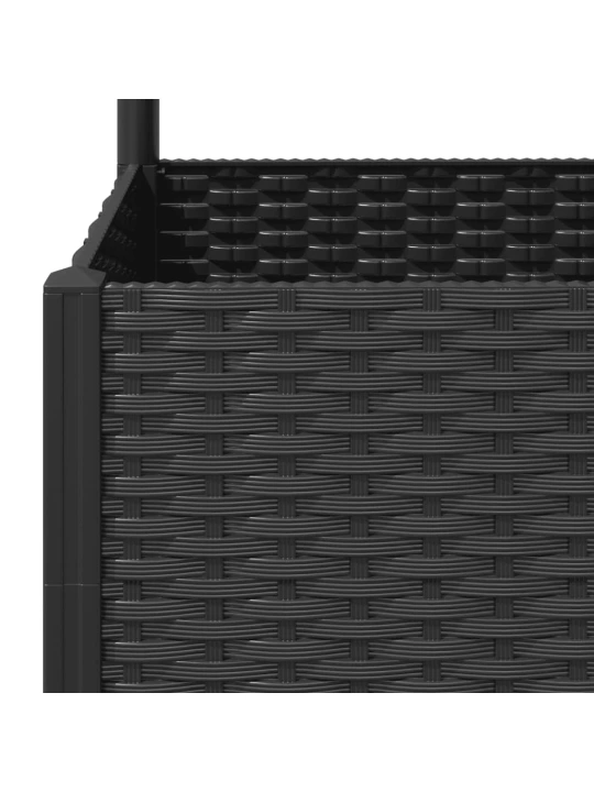 Zahradní truhlík s treláží černý 120 x 40 x 136 cm PP
