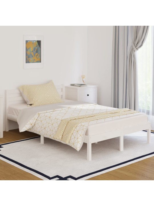 Rám postele masivní borové dřevo 120 x 200 cm bílý