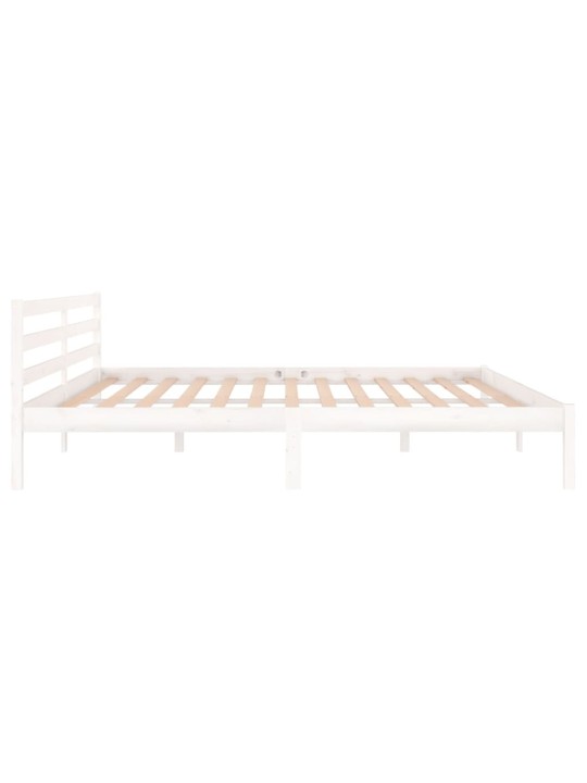 Rám postele masivní borové dřevo 200 x 200 cm bílý