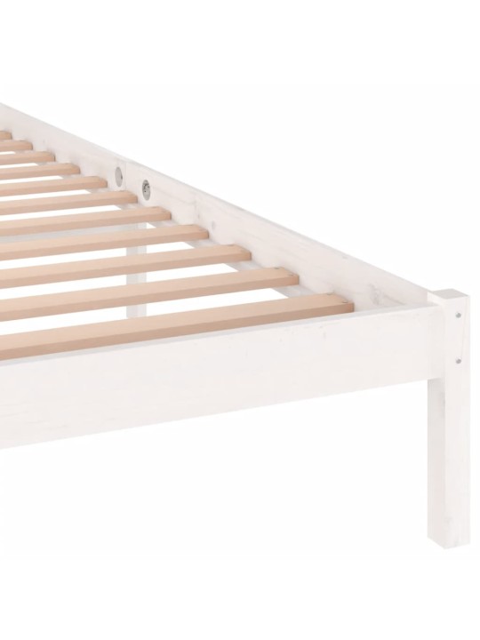 Rám postele masivní borové dřevo 200 x 200 cm bílý