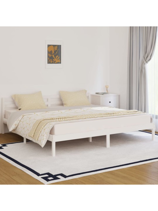 Rám postele masivní borové dřevo 200 x 200 cm bílý