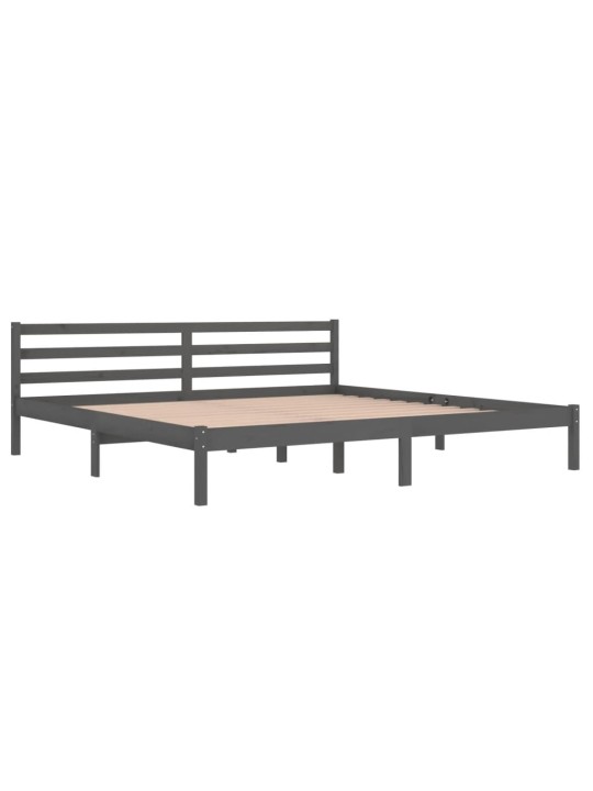 Rám postele masivní borové dřevo 200 x 200 cm šedý