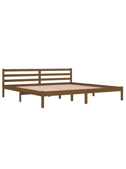 Rám postele masivní borovice 200 x 200 cm medově hnědý