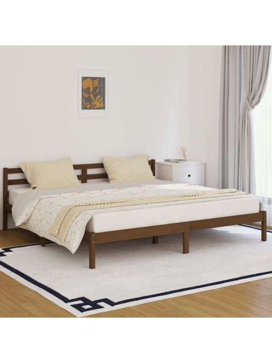 Rám postele masivní borovice 200 x 200 cm medově hnědý