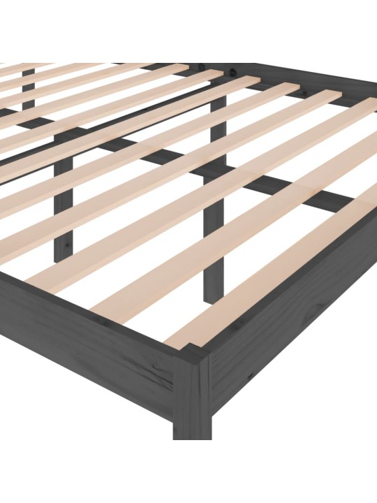 Postel pro seniory šedá 150 x 200 cm King Size masivní borovice