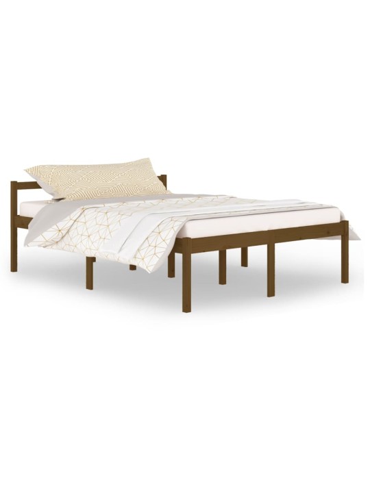 Postel pro seniory medově hnědá 150 x 200 cm King Size borovice