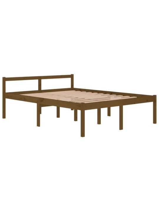 Postel pro seniory medově hnědá 150 x 200 cm King Size borovice
