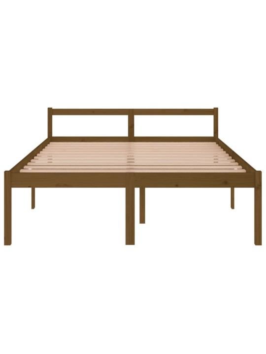 Postel pro seniory medově hnědá 150 x 200 cm King Size borovice