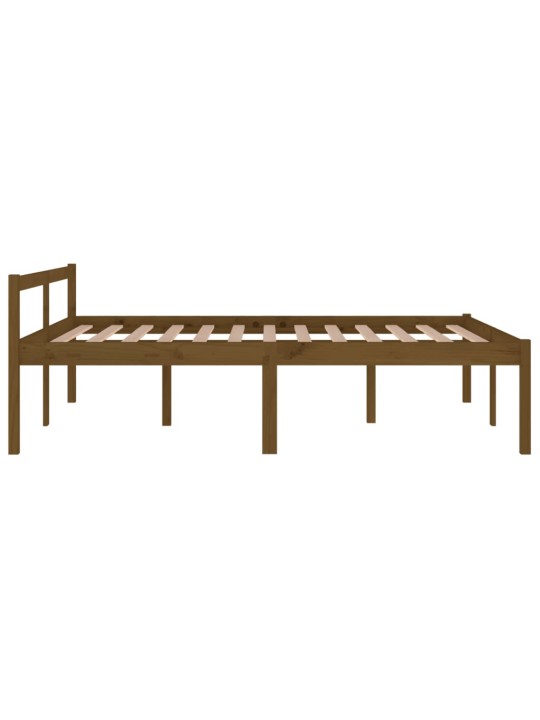 Postel pro seniory medově hnědá 150 x 200 cm King Size borovice