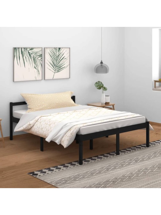 Postel pro seniory černá 150x200 cm King Size masivní borovice