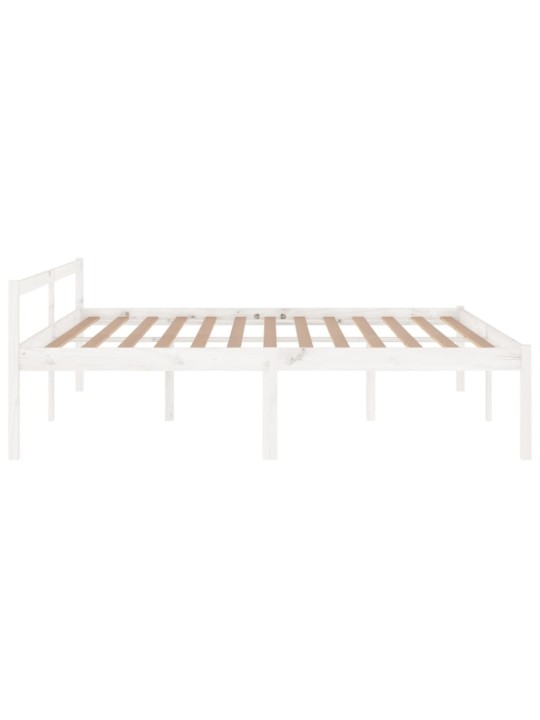 Postel pro seniory bílá 180 x 200 cm Super King Size borovice