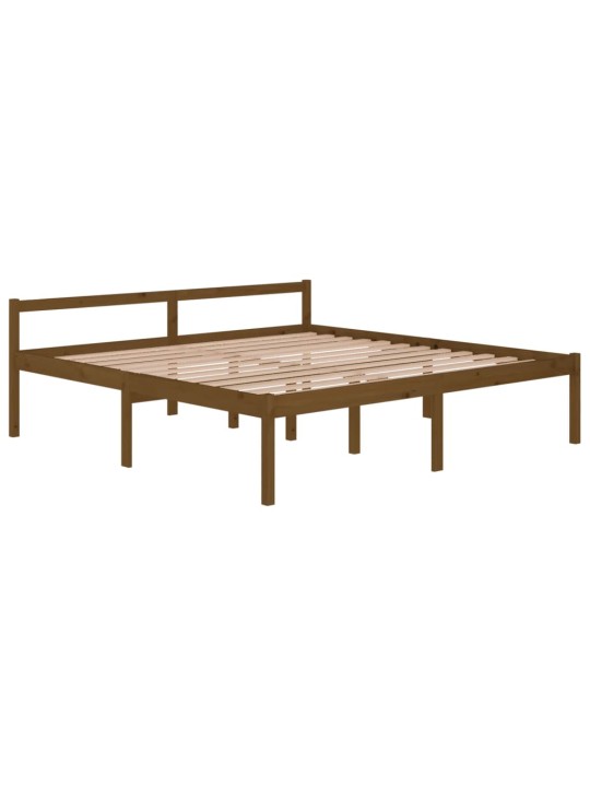 Postel pro seniory medově hnědá 200 x 200 cm masivní borovice
