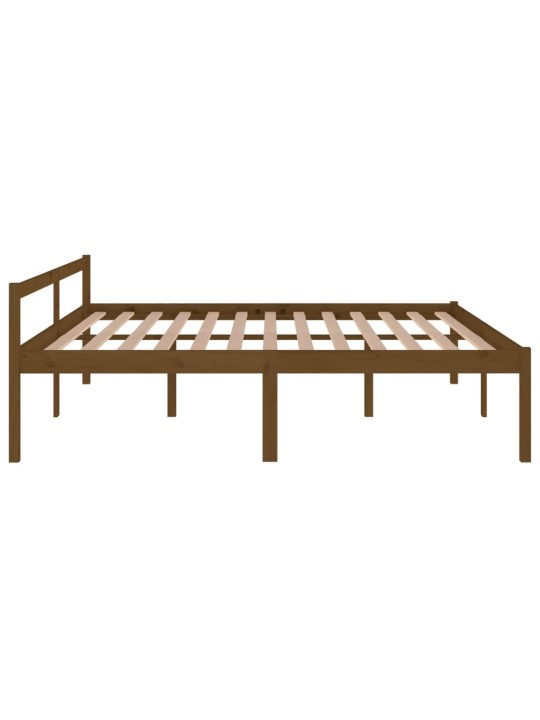Postel pro seniory medově hnědá 200 x 200 cm masivní borovice