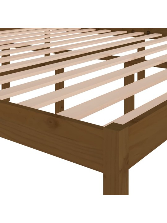 Postel pro seniory medově hnědá 200 x 200 cm masivní borovice