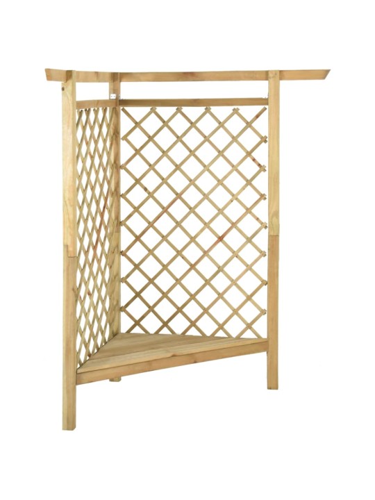 Rohová pergola s lavicí 166 x 81 x 174 cm impregnovaná borovice