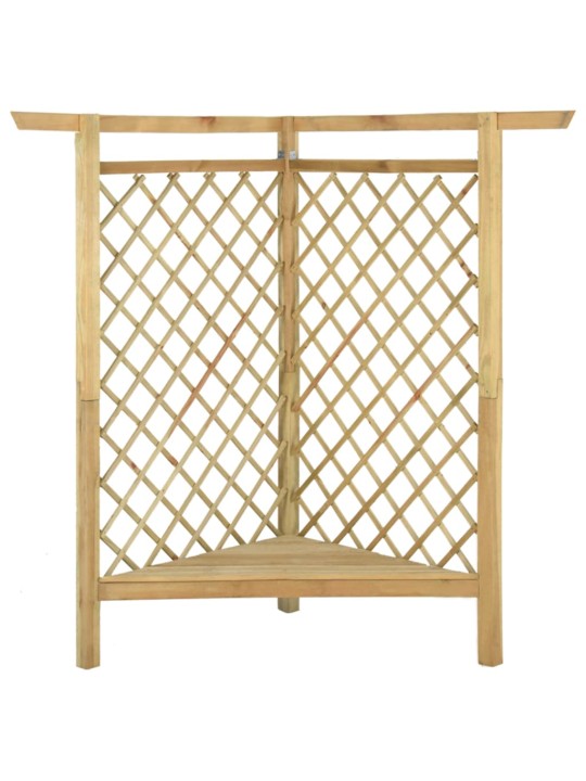 Rohová pergola s lavicí 166 x 81 x 174 cm impregnovaná borovice