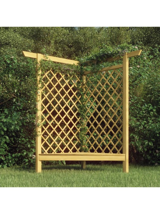 Rohová pergola s lavicí 166 x 81 x 174 cm impregnovaná borovice