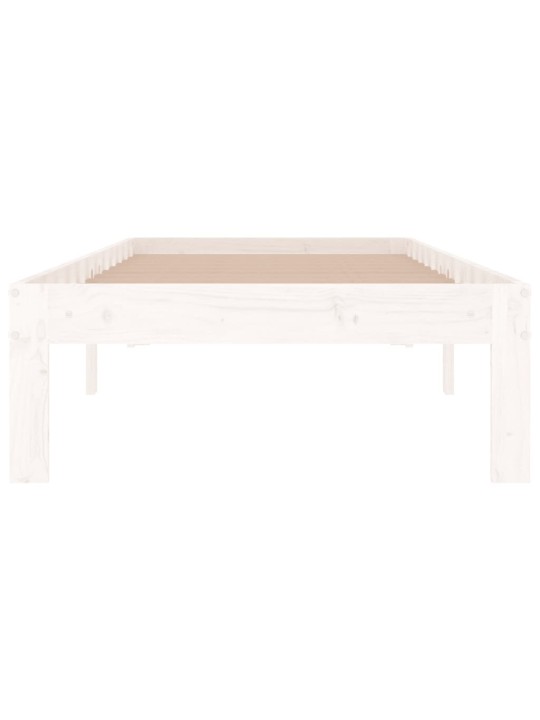 Rám postele bílý masivní dřevo 75 x 190 cm malé jednolůžko