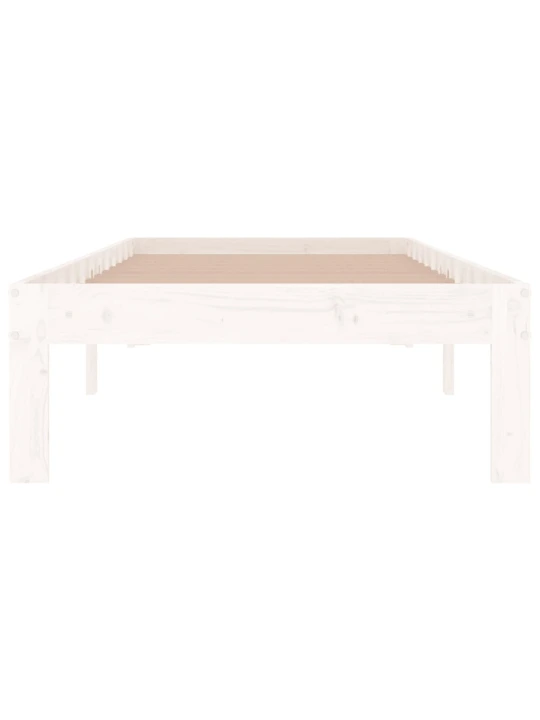 Rám postele bílý masivní dřevo 75 x 190 cm malé jednolůžko