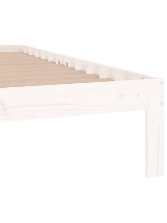Rám postele bílý masivní dřevo 75 x 190 cm malé jednolůžko