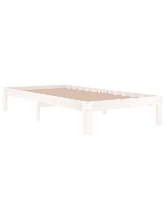 Rám postele bílý masivní dřevo 90 x 190 cm jednolůžko