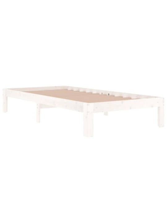 Rám postele bílý masivní dřevo 90 x 190 cm jednolůžko