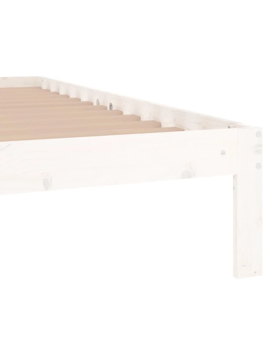 Rám postele bílý masivní dřevo 90 x 190 cm jednolůžko