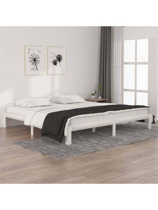 Rám postele bílý masivní borovice 200 x 200 cm