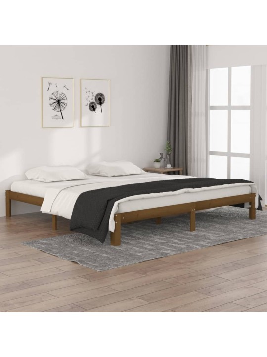 Rám postele medově hnědý masivní borovice 200 x 200 cm