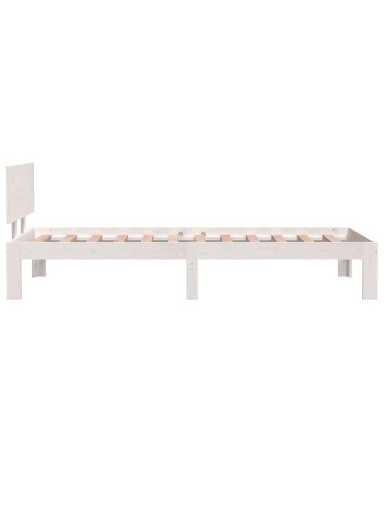 Rám postele bílý masivní dřevo 75 x 190 cm malé jednolůžko