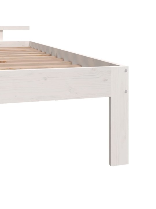 Rám postele bílý masivní dřevo 75 x 190 cm malé jednolůžko