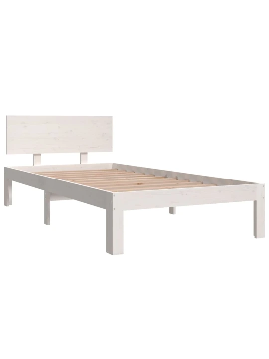 Rám postele bílý masivní dřevo 90 x 190 cm jednolůžko