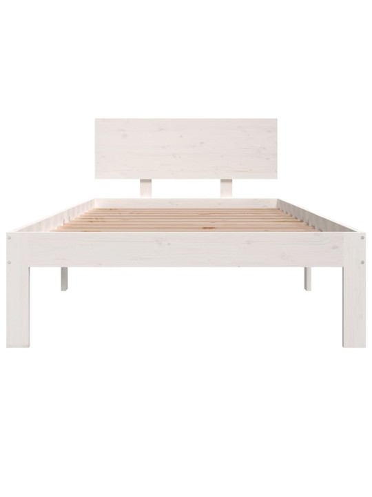 Rám postele bílý masivní dřevo 90 x 190 cm jednolůžko