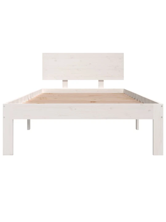 Rám postele bílý masivní dřevo 90 x 190 cm jednolůžko