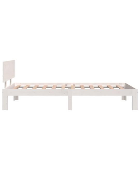Rám postele bílý masivní dřevo 90 x 190 cm jednolůžko