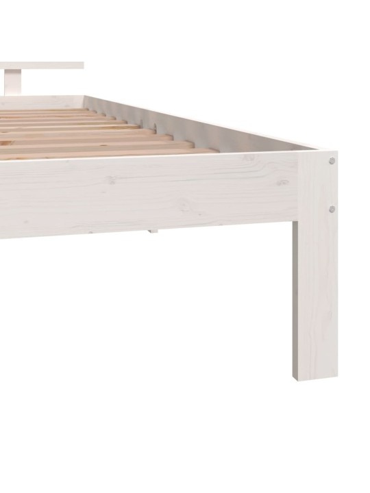 Rám postele bílý masivní dřevo 90 x 190 cm jednolůžko