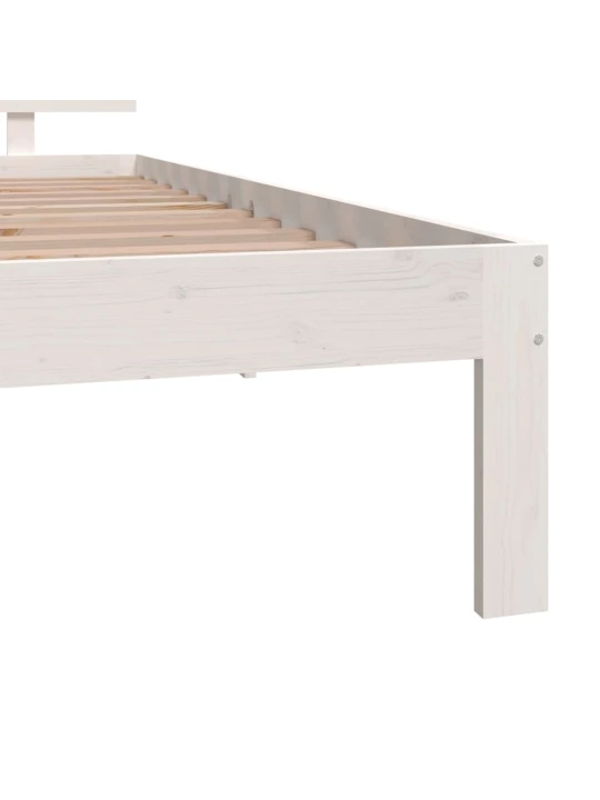Rám postele bílý masivní dřevo 90 x 190 cm jednolůžko