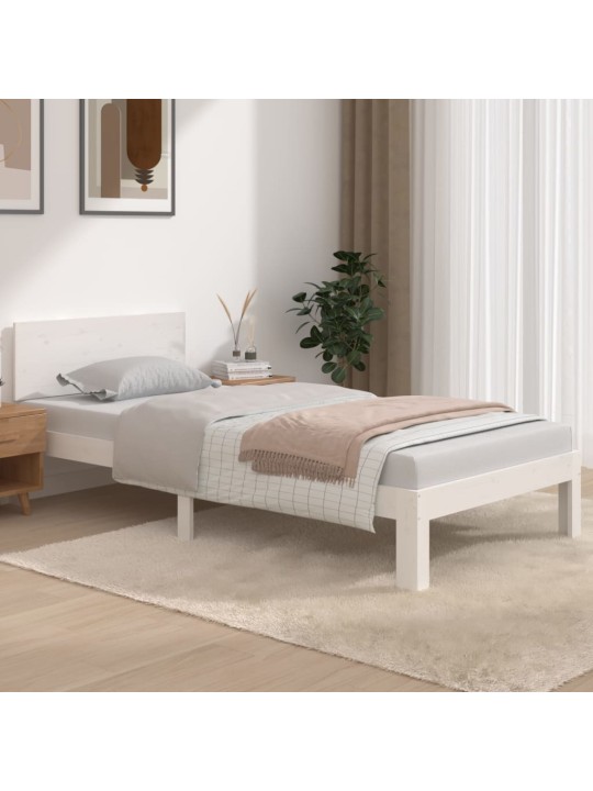 Rám postele bílý masivní dřevo 90 x 190 cm jednolůžko
