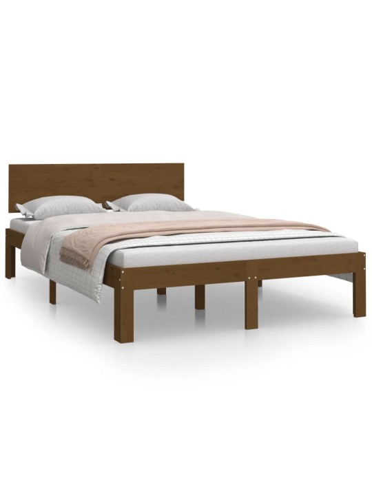 Rám postele medově hnědý masivní dřevo 120x190 cm malé 2lůžko
