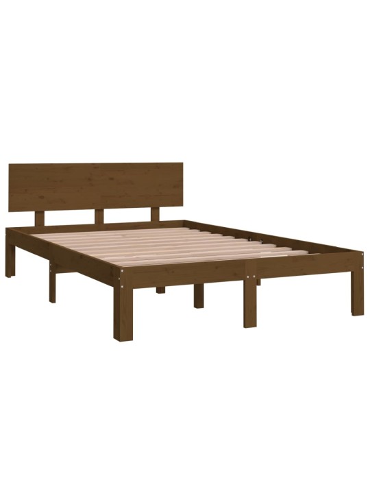 Rám postele medově hnědý masivní dřevo 120x190 cm malé 2lůžko