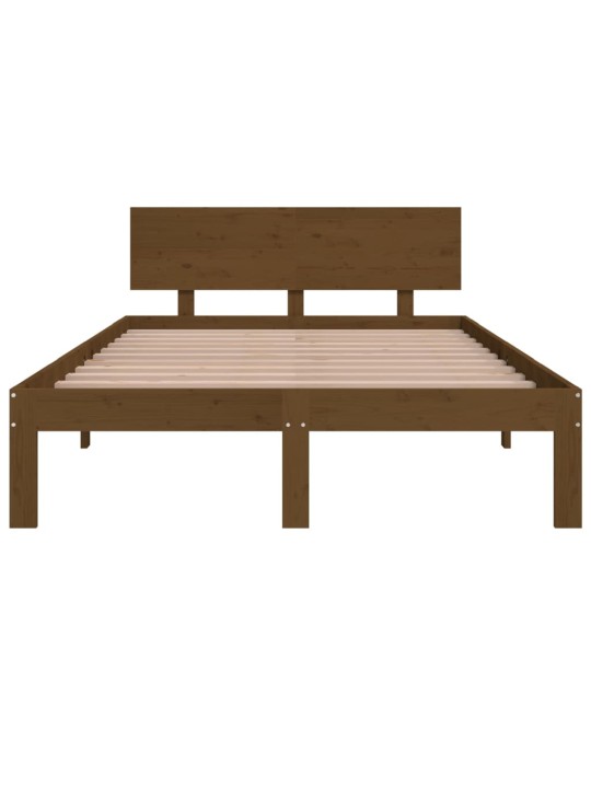 Rám postele medově hnědý masivní dřevo 120x190 cm malé 2lůžko