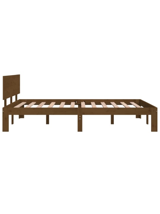 Rám postele medově hnědý masivní dřevo 120x190 cm malé 2lůžko