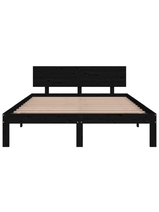 Rám postele černý masivní dřevo 150 x 200 cm King Size