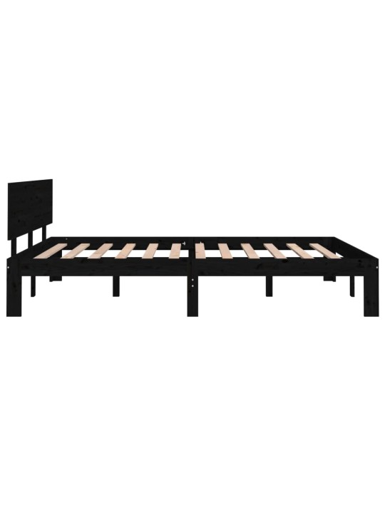 Rám postele černý masivní dřevo 150 x 200 cm King Size