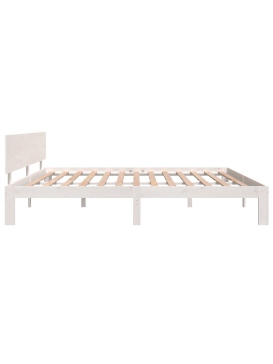 Rám postele bílý masivní dřevo borovice 200 x 200 cm